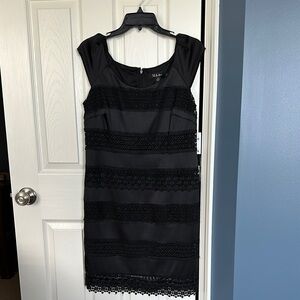 S.L. Fashions Black Lace Dress